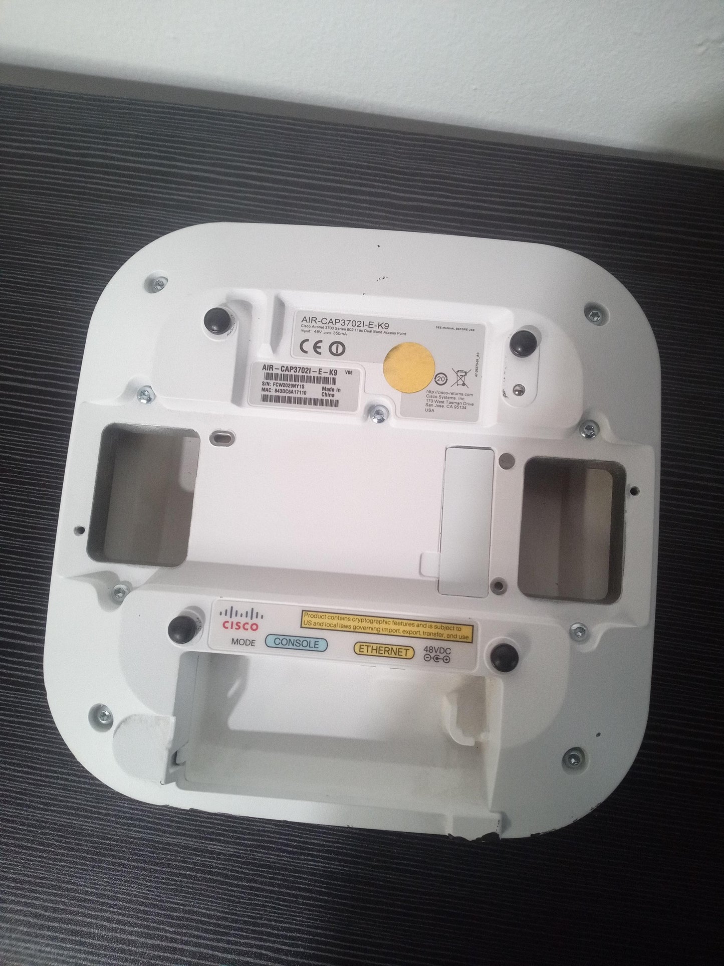 Cisco CAP3702I-E-K9 Wireless Access Point Only - Deep Scratches - Pre-Owned