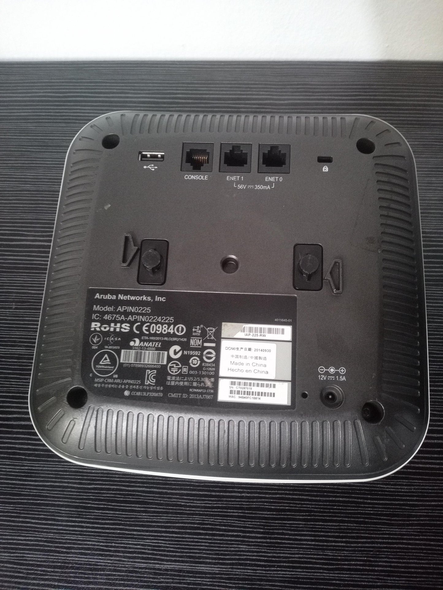 Aruba APIN0225 Indoor Dual-Radio Wireless Access Point – Pre-Owned