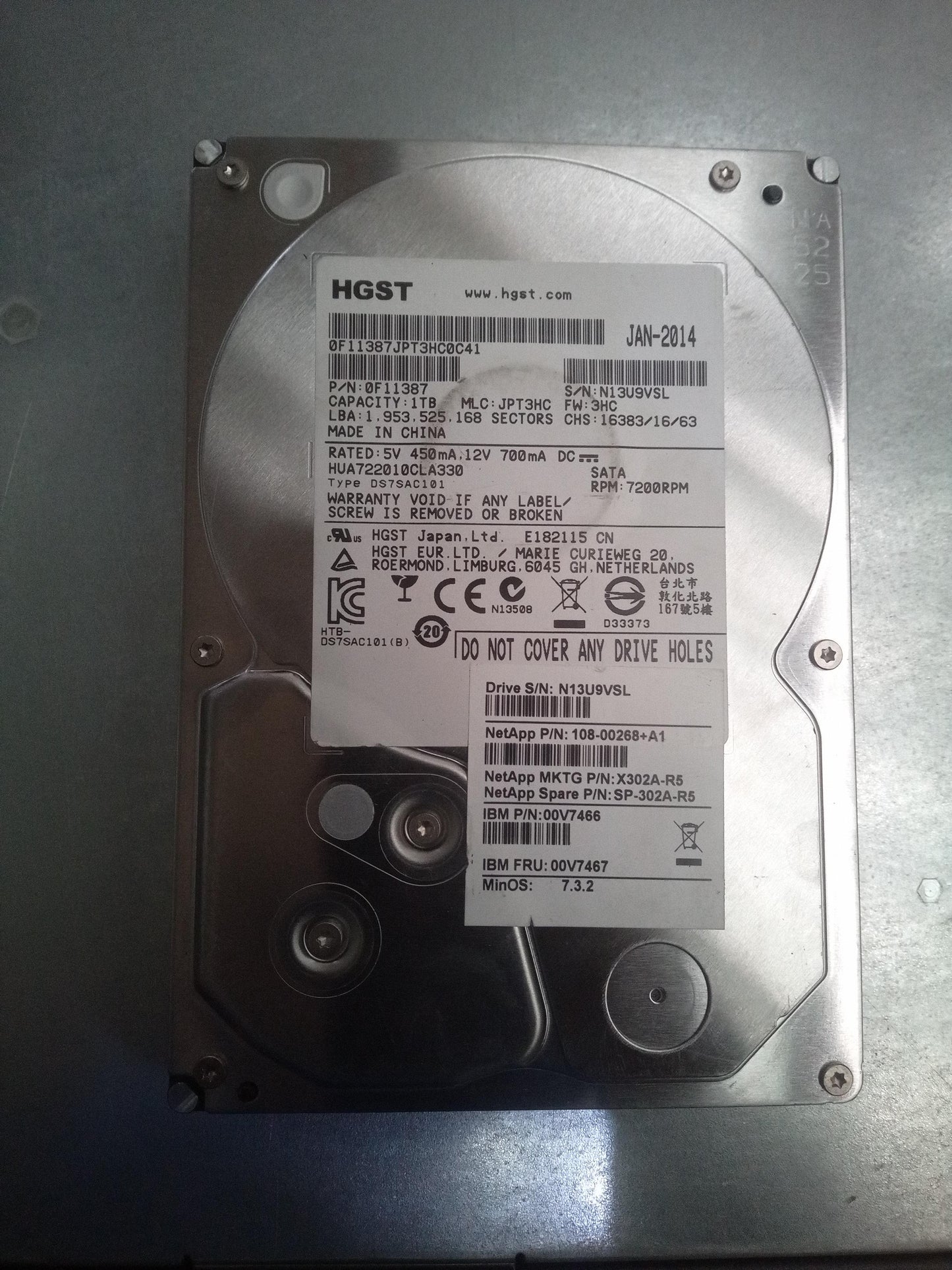 HGST HUA722010CLA330 3.5 Inch 1TB 7.2K 6Gbps SATA Hard Drive –Pre-Owned