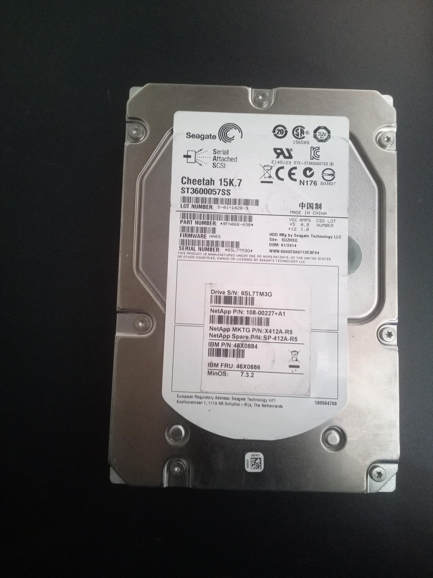 Seagate ST3600057SS 600GB 3.5 Inch 15K RPM 6Gb/s SAS Hard Drive – Pre-Owned