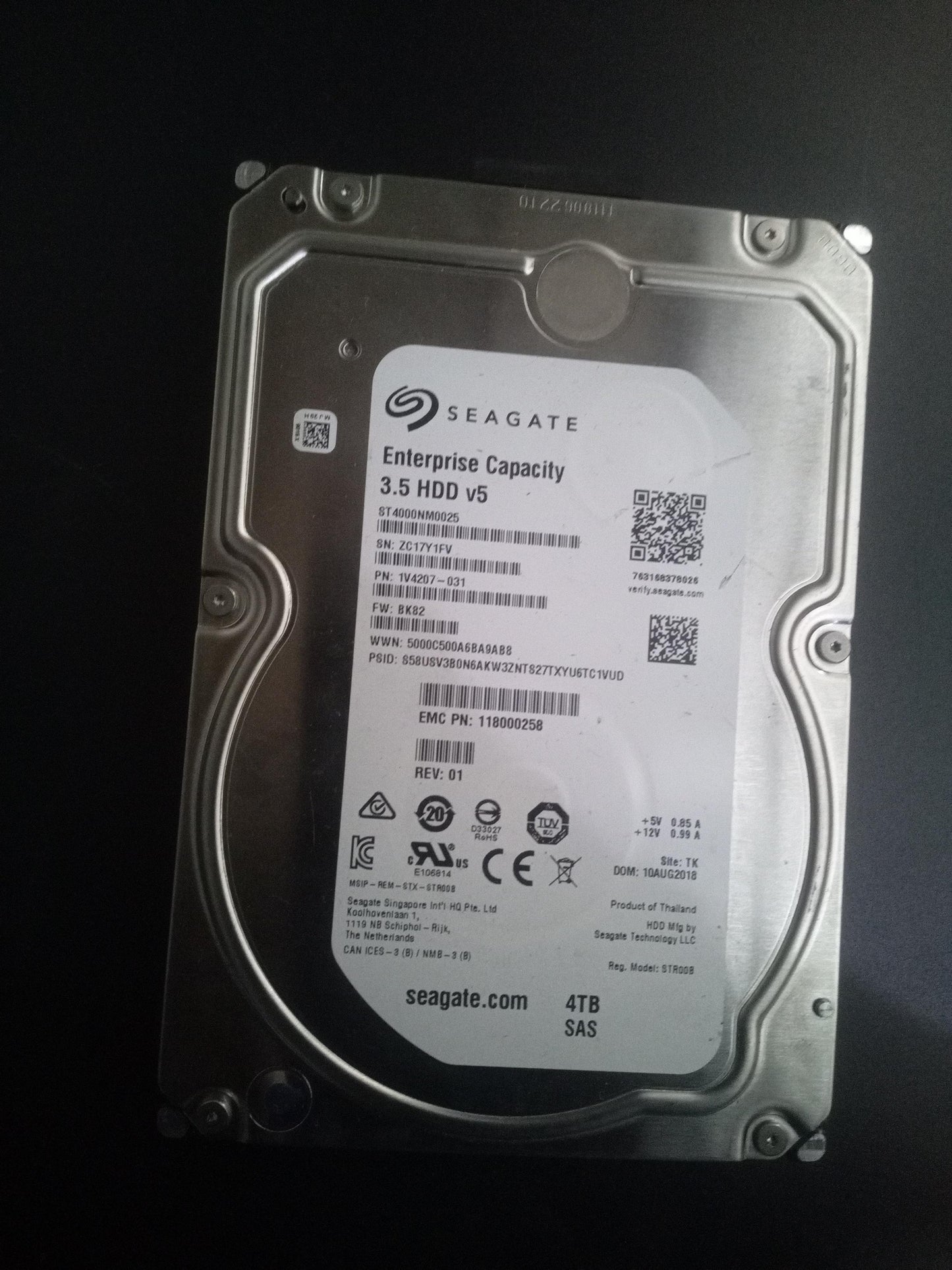 Dell ST4000NM0025 4TB 3.5 Inch 7.2K RPM SAS 12Gb/s Hard Drive – Pre-Owned