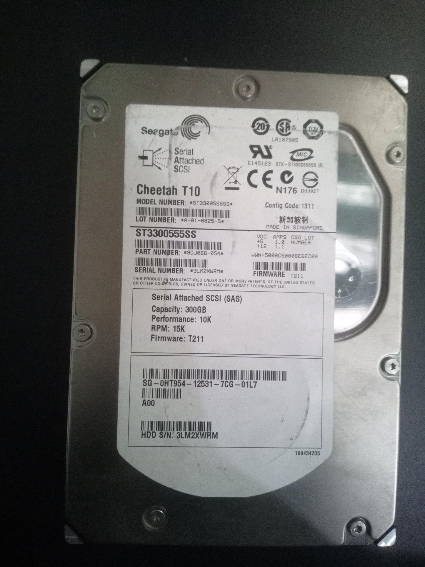 Seagate ST3300555SS 300GB 3.5 Inch 10K RPM SAS 3Gb/s Hard Drive – Pre-Owned