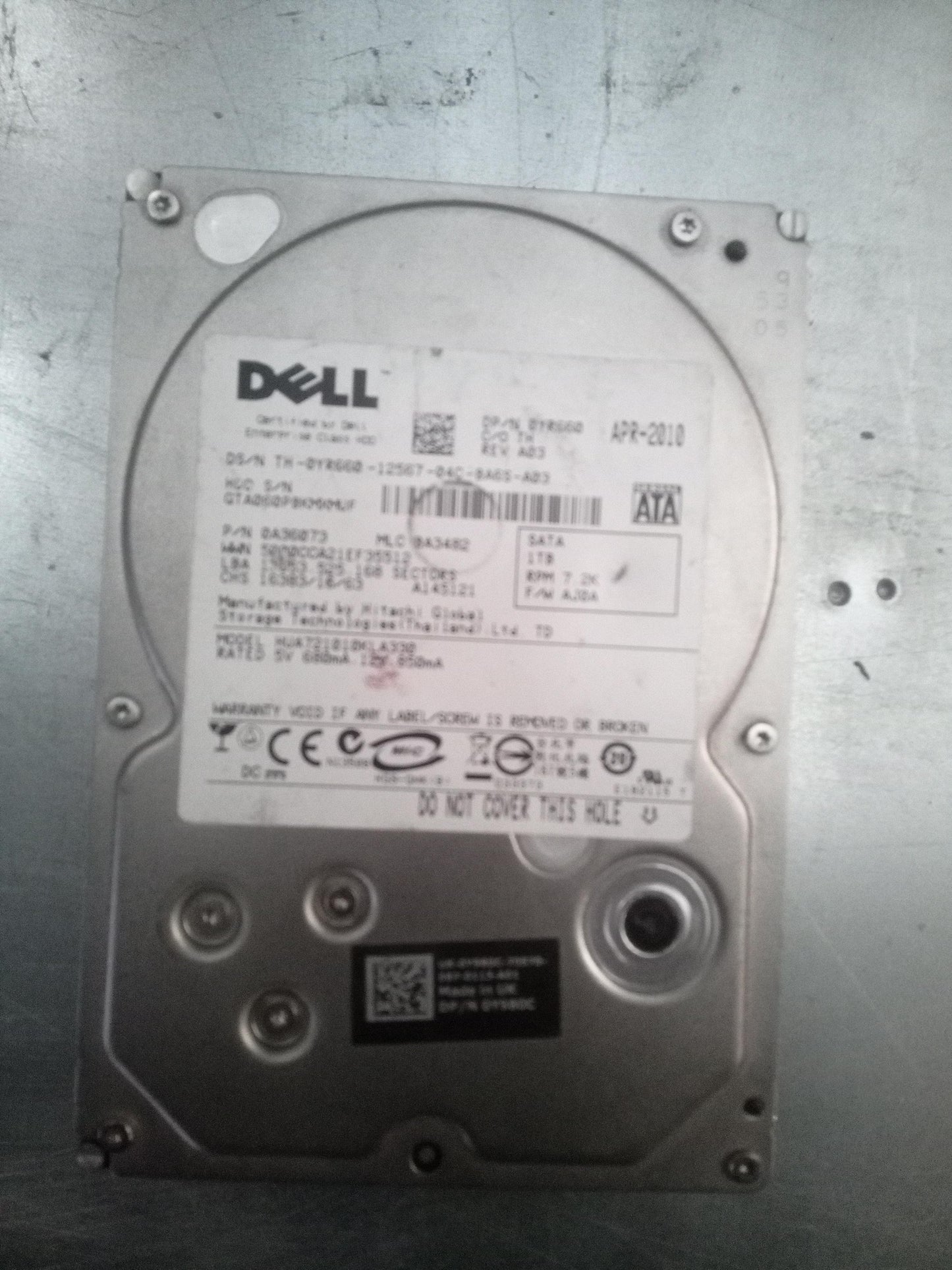 Dell HUA721010KLA330 3.5 Inch 1TB 7200 RPM 3Gb/s SATA Hard Drive – Pre-Owned