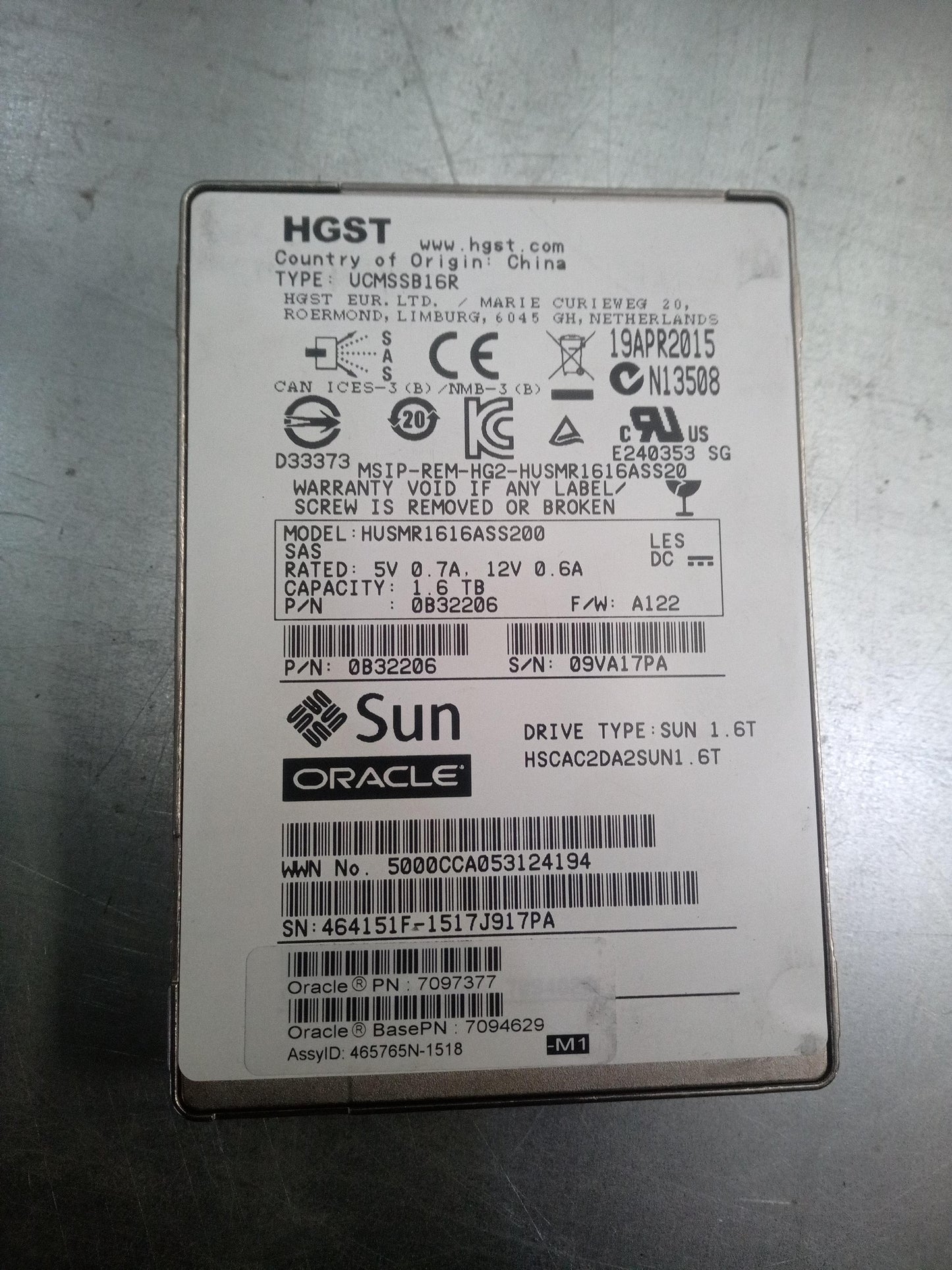 HGST HUSMR1616ASS200 2.5 Inch 1.6TB 12Gb/s SAS Enterprise SSD – Pre-Owned