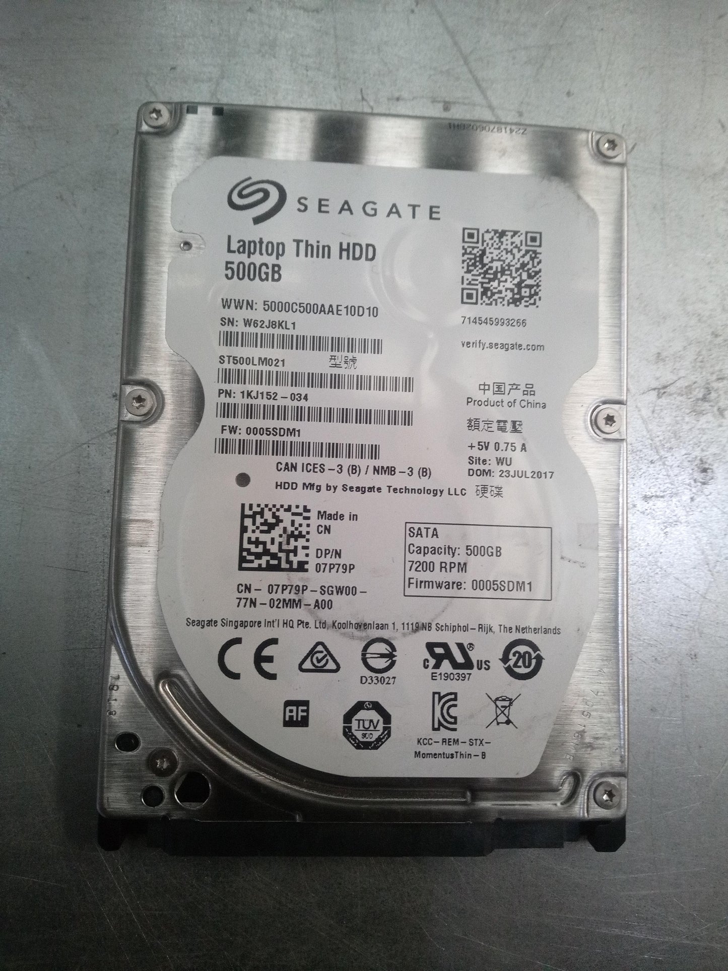 Seagate ST500LM021 2.5 Inch 500GB 5400 RPM 6Gb/s SATA Laptop Thin Hard Drive – Pre-Owned