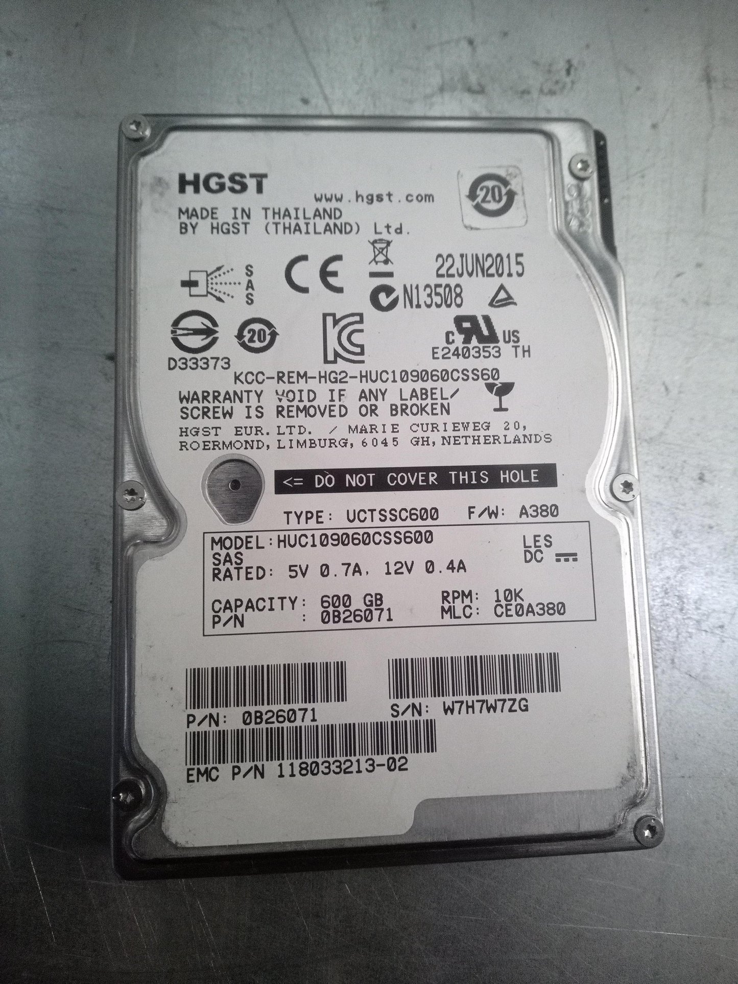 HGST HUC109060CSS600 2.5 Inch 600GB 10K 6Gbps SAS Enterprise Hard Drive for Servers – Pre-Owned