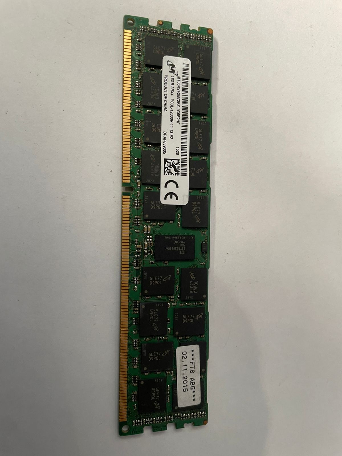 Micron 16GB 2Rx4 PC3L-12800R-11-13-E2 DDR3 Server RAM – Refurb