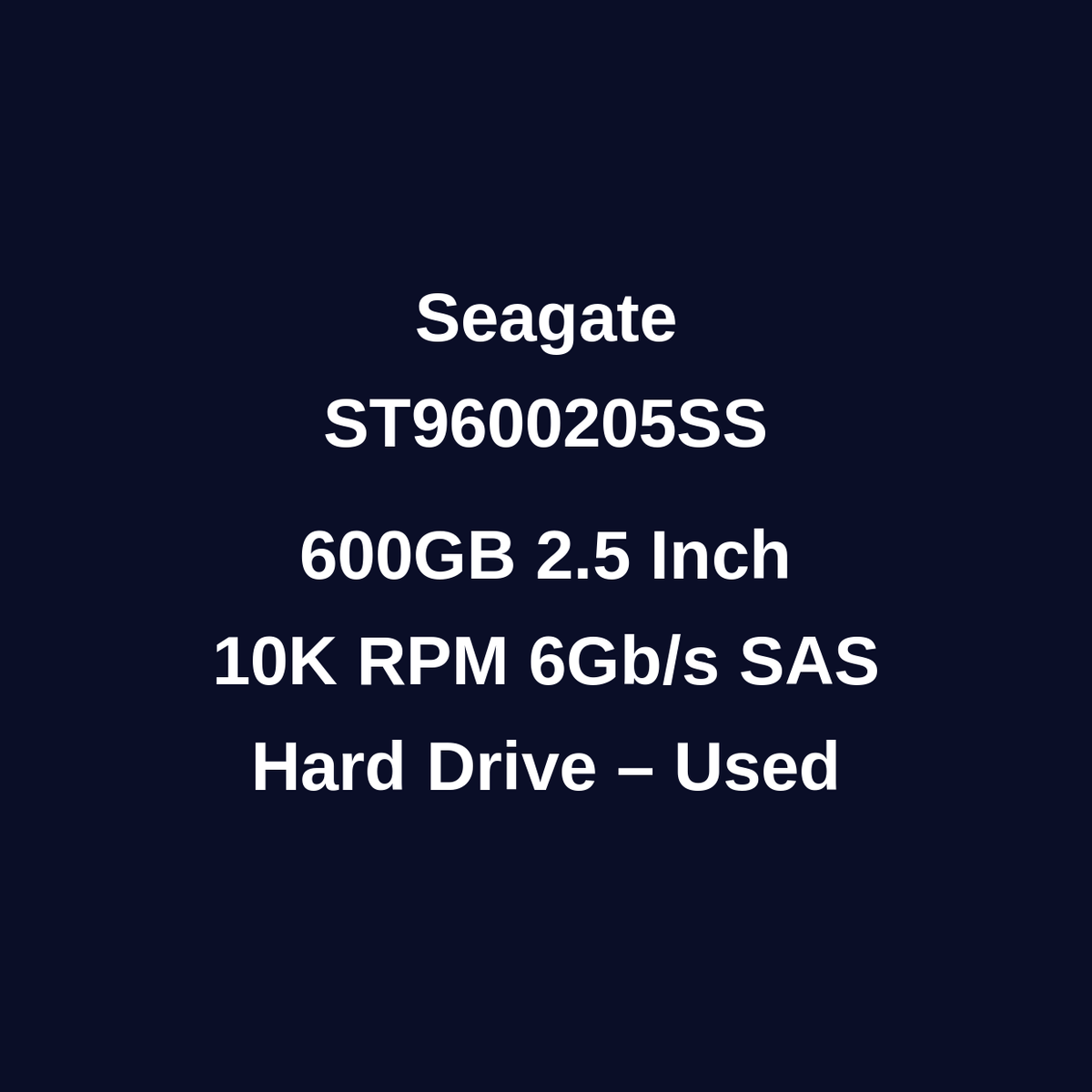 Seagate ST9600205SS 600GB 2.5 Inch 10K RPM SAS 6Gb/s Hard Drive – Used