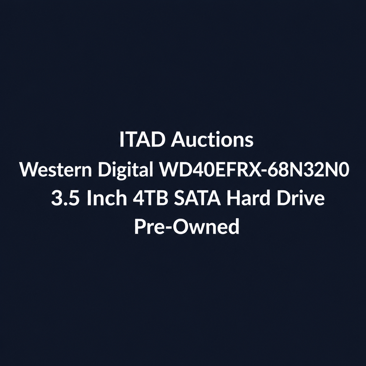 Western Digital WD40EFRX-68N32N0 4TB 3.5 Inch SATA Hard Drive – Used
