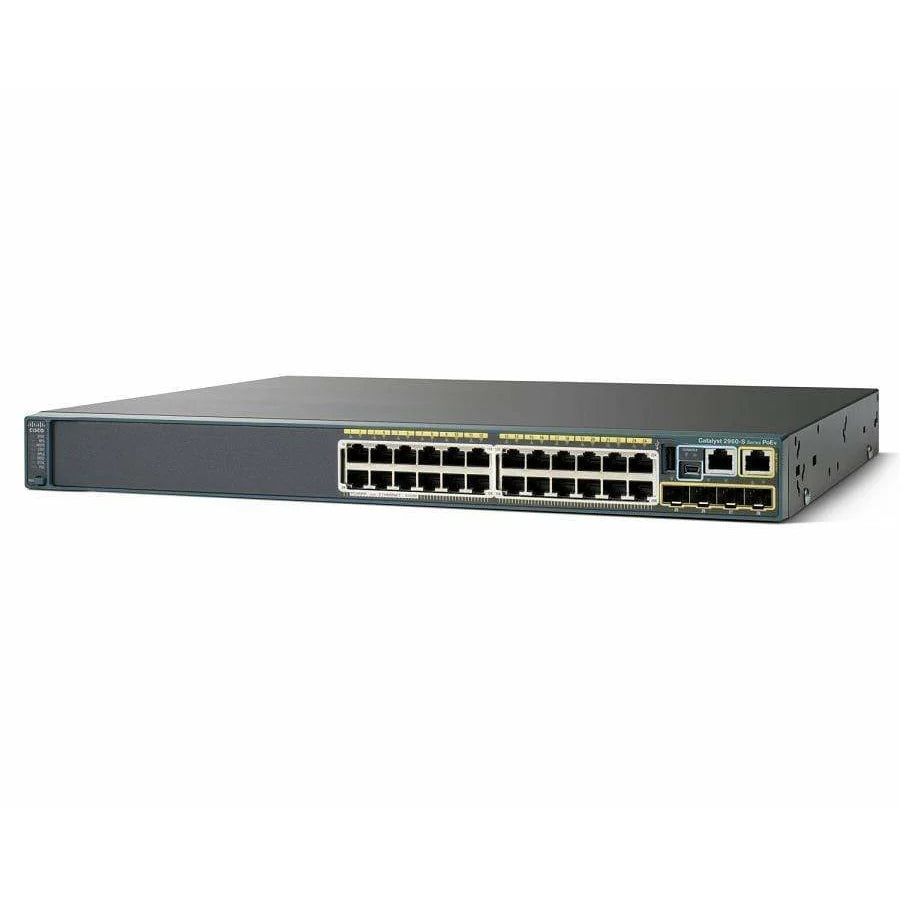 Cisco WS-C2960S-24PS-L 24-Port Managed Layer 2 Switch with 4 SFP Uplinks Only – Used