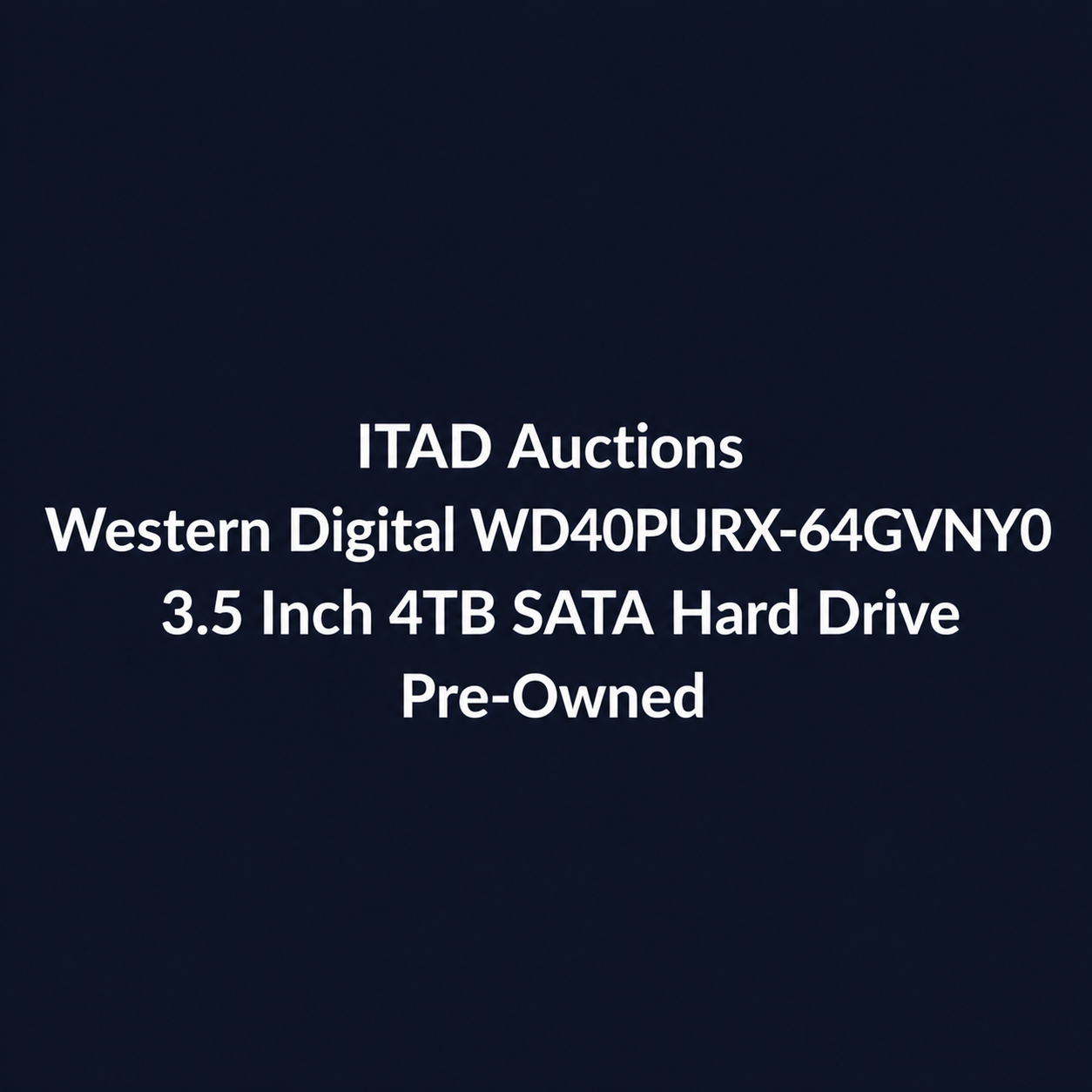 Western Digital WD40PURX-64GVNY0 3.5 Inch 4TB SATA Hard Drive - Used
