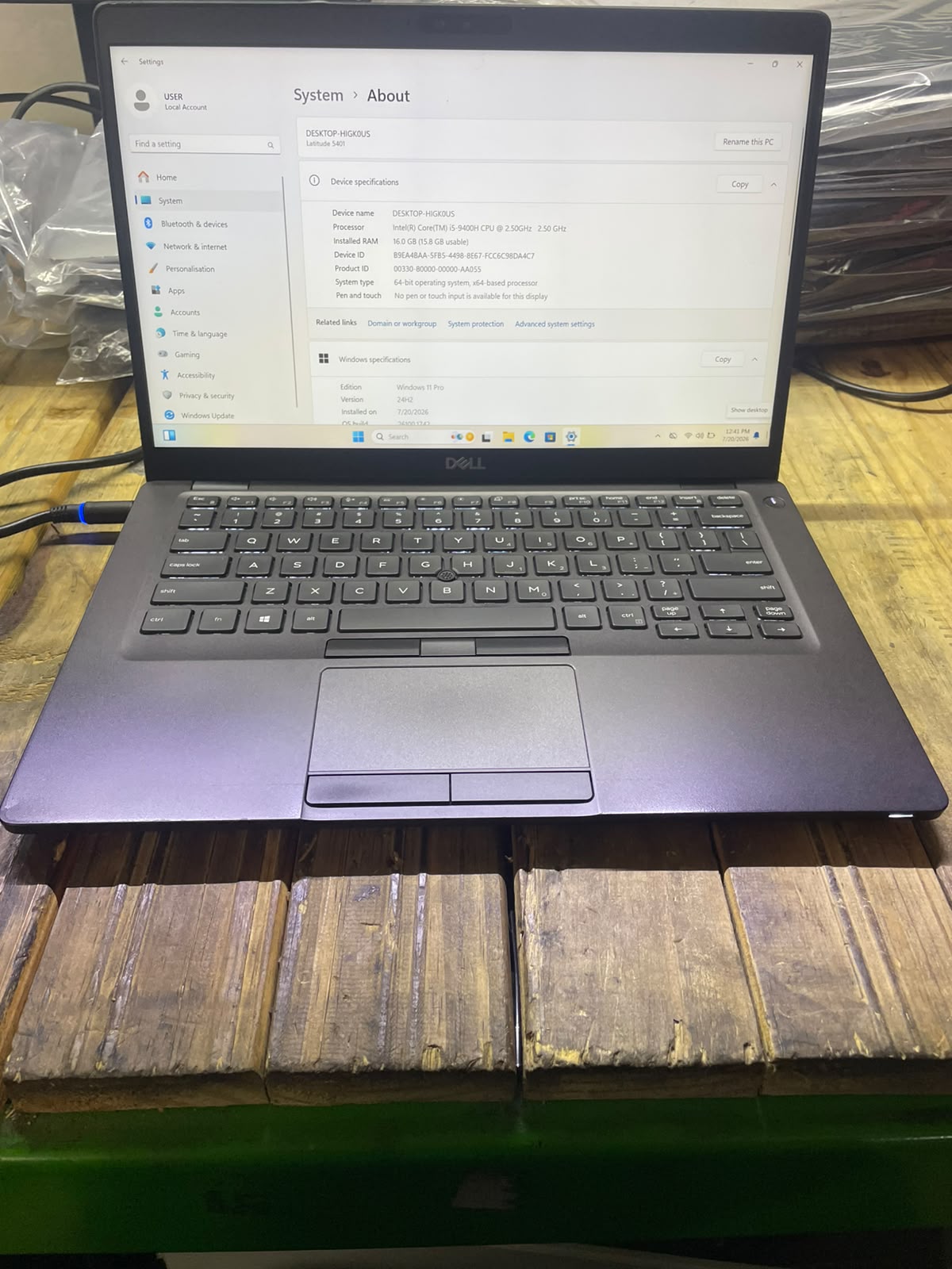 Dell Latitude 5401 14 Inch Business Laptop – i5 9400H – 16GB DDR4 – 256GB NVMe – Win11Pro – Battery Health 100% – No Power Adapter -Used