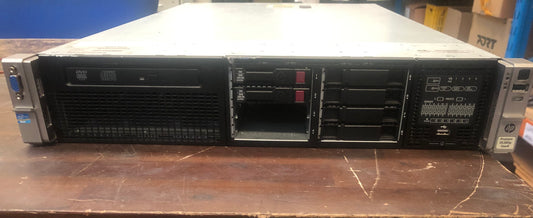 HP Proliant DL380P Gen8 File Server 8 Bay SFF - 2 x Xeon E5-2690 - 64GB DDR3 - 2 x 300GB SAS - P420i Raid - QP 1GB - 2 x 750 Watt - No Front Bezel - No Rail Kit - Used