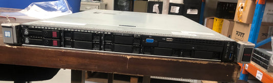 HP ProLiant DL360 Gen9 1U Rackmount Server – 8 SFF – 2 × Xeon E5-2640 v3 – 64GB DDR4 – 2 × 300GB SAS – P440ar – 1GB 4-Port 331i + 1GB 2-Port 332T – 2 × 800W – 6 × Blanks – Used