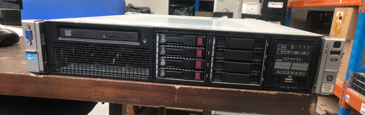 HP ProLiant DL380p Gen8 2U Rackmount Server – 8 SFF – 2 × Xeon E5-2665 – 64GB DDR3 – 1 × 300GB SAS – P420i – 4-Port 331FLR + 8Gb PCI-E FC HBA – 2 × 750W - 4 x Caddies - 4 x Blanks – Used