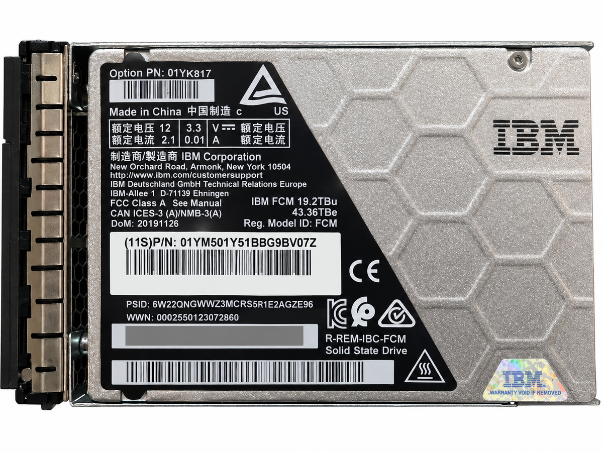 IBM FlashCore Module 01YM501 19.2TB 2.5 Inch NVMe SSD for FlashSystem – Used