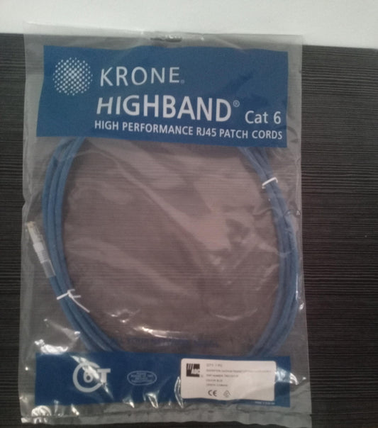 Krone Cat6 RJ45 Truenet UTP Patch Cord – Blue – 3.0 Metres – New