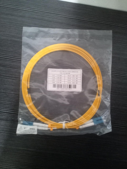 PatchCord LC/UPC-LC/UPC-SM-DX-2.0mm-G652D-3M Single Mode Duplex Fiber Optic Cable 3M – New