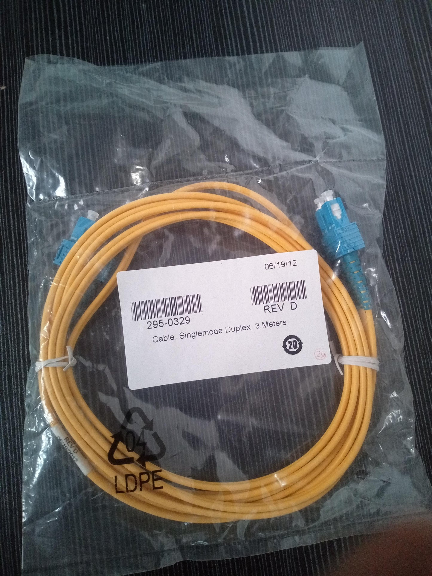 SC to SC 295-0329 3m Singlemode Duplex Fiber Optic Patch Cable  – New