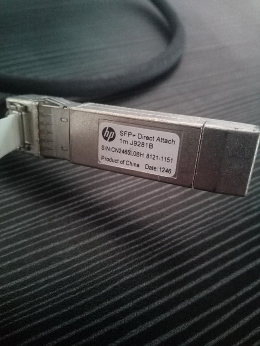 Aruba J9281B X242 10G SFP+ Direct Attach Copper (DAC) Cable – Pre-Owned