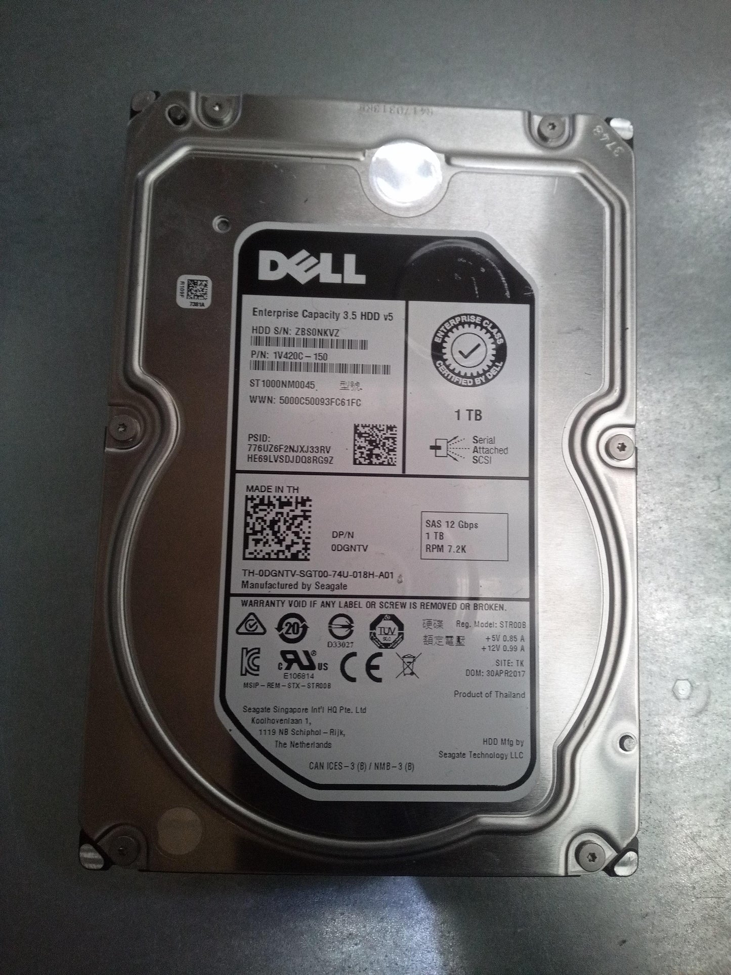 Dell ST1000NM0045 3.5 Inch 1TB 7.2K RPM 12Gbps SAS Enterprise Hard Drive for Servers – Refurb