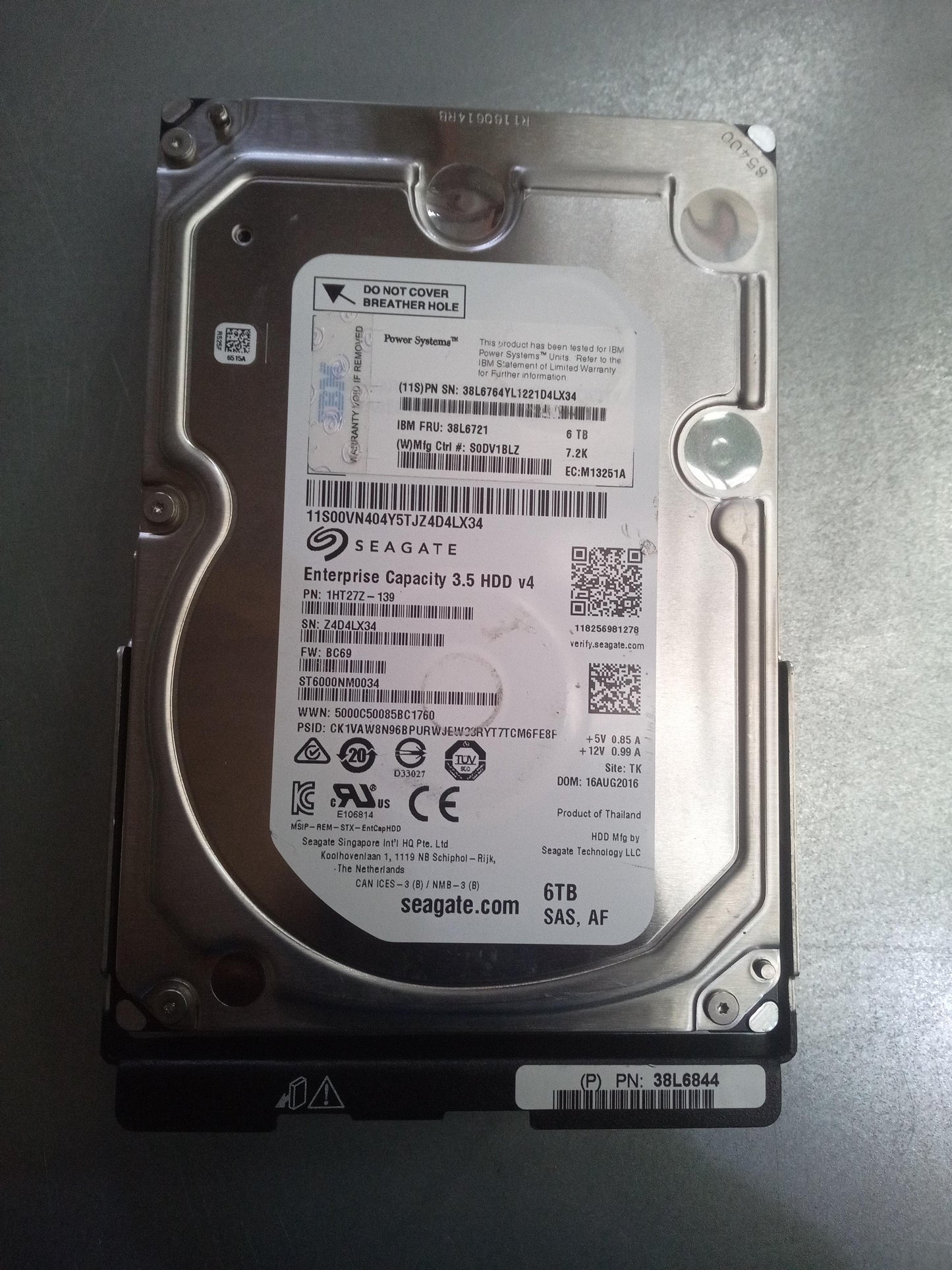 IBM Seagate St6000Nm0034 3.5 Inch 6TB 6GBps 7200Rpm SAS Hard Drive – Pre-Owned