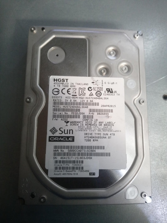 HGST HUS724040ALS640 3.5 Inch 4TB 7.2K RPM 6Gb/s SAS Hard Drive – Refurb