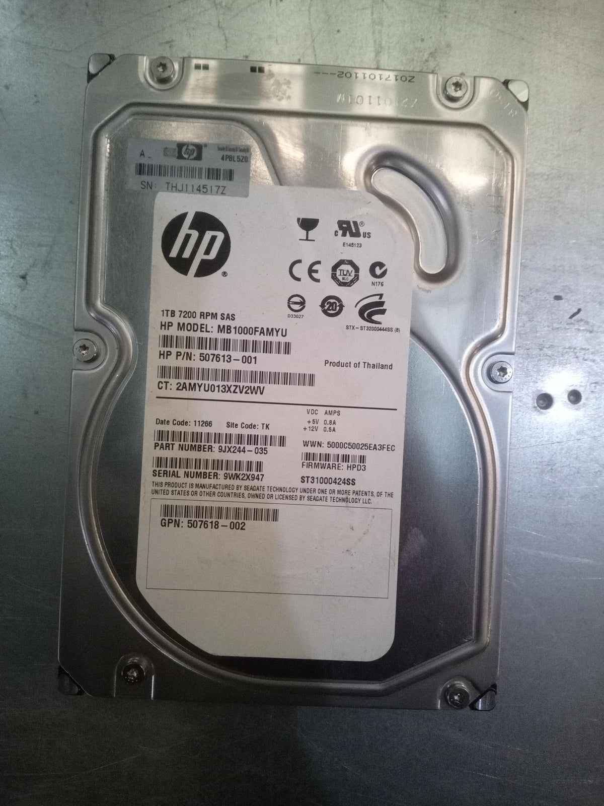 HP MB1000FAMYU 1TB 3.5 Inch 7.2K RPM SAS 6Gb/s Hard Drive – Used