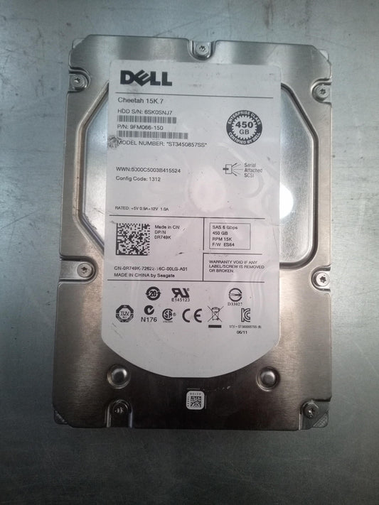 Dell ST3450857SS 3.5 Inch 450GB 15K RPM 6Gb/s SAS Hard Drive – Used