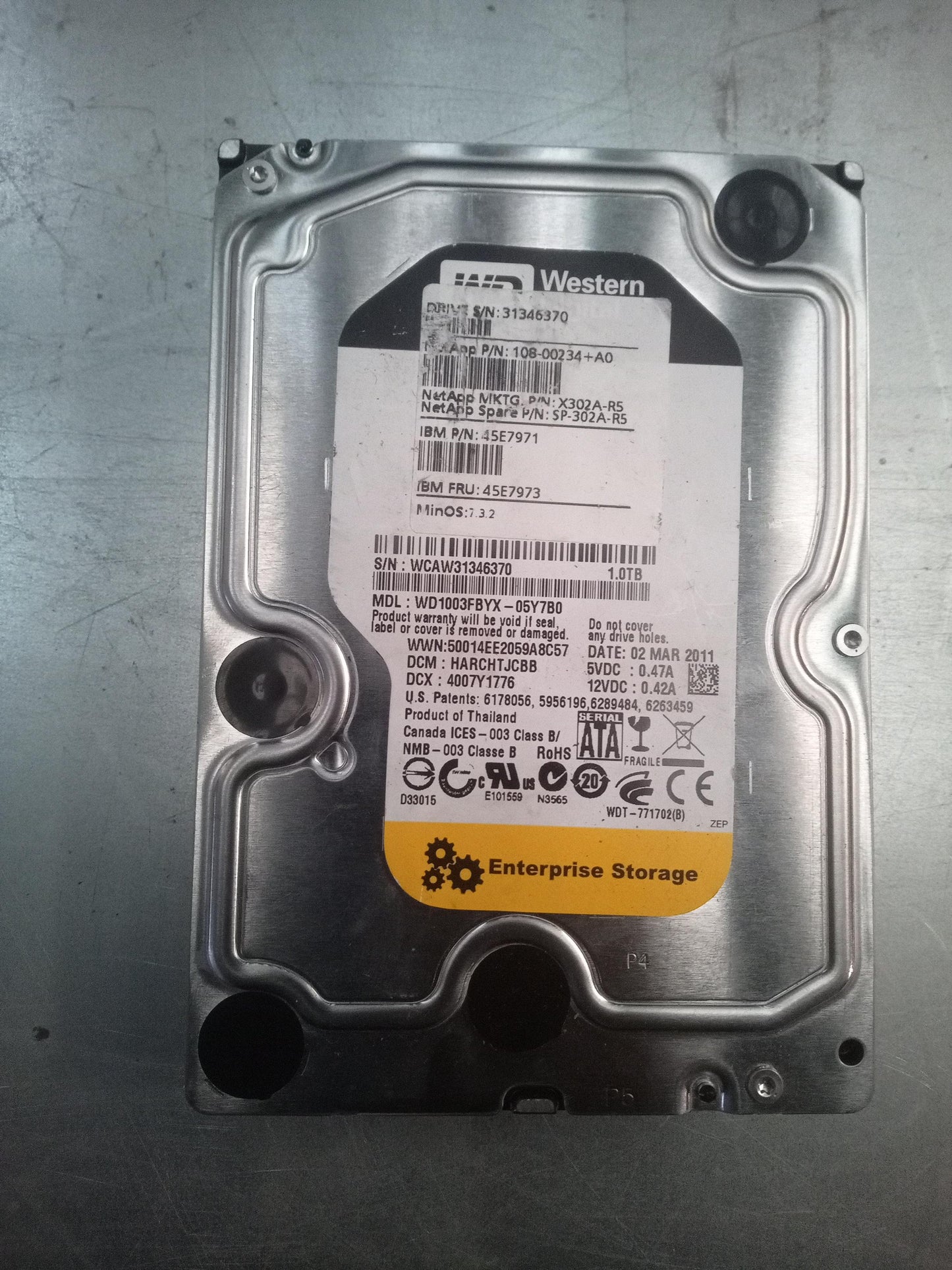 Western Digital WD1003FBYX-05Y7B0 3.5 Inch 1TB 7200 RPM SATA Internal Hard Drive – Pre-Owned