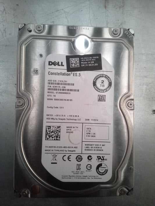 Seagate ST2000NM0033 2TB 7.2K RPM SATA Hard Drive – Pre-Owned
