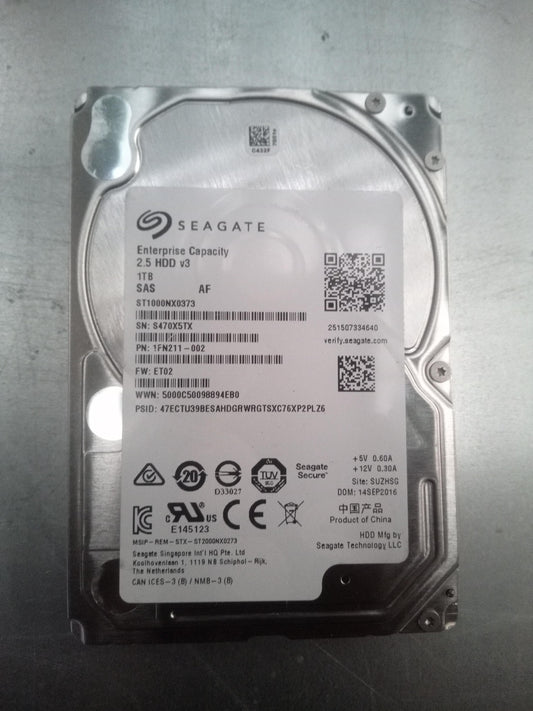 Seagate ST1000NX0373 2.5 Inch 1TB 7200 RPM 12Gb/s SAS Enterprise Hard Drive – Pre-Owned