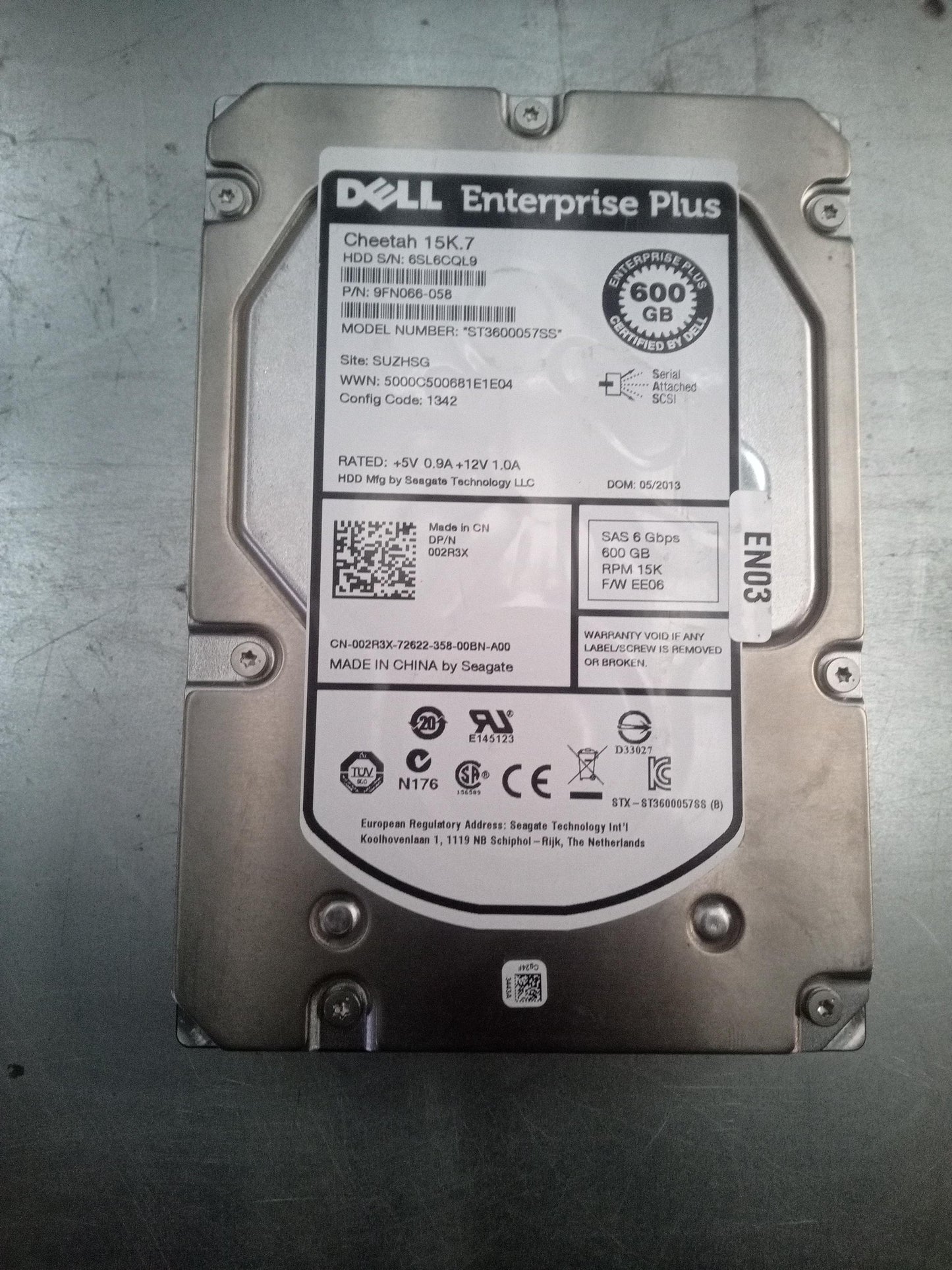 Dell ST3600057SS 600GB 3.5 Inch 15K RPM 6Gb/s SAS Hard Drive – Pre-Owned