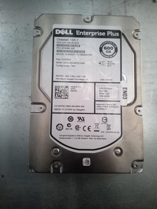 Dell ST3600057SS 600GB 3.5 Inch 15K RPM 6Gb/s SAS Hard Drive – Pre-Owned