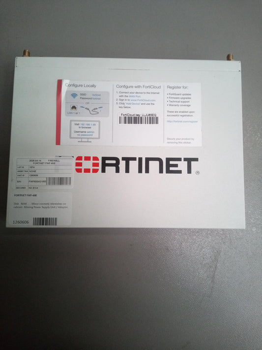 Fortinet FWF-60E FortiWiFi Network Security Firewall Appliance Only – Used