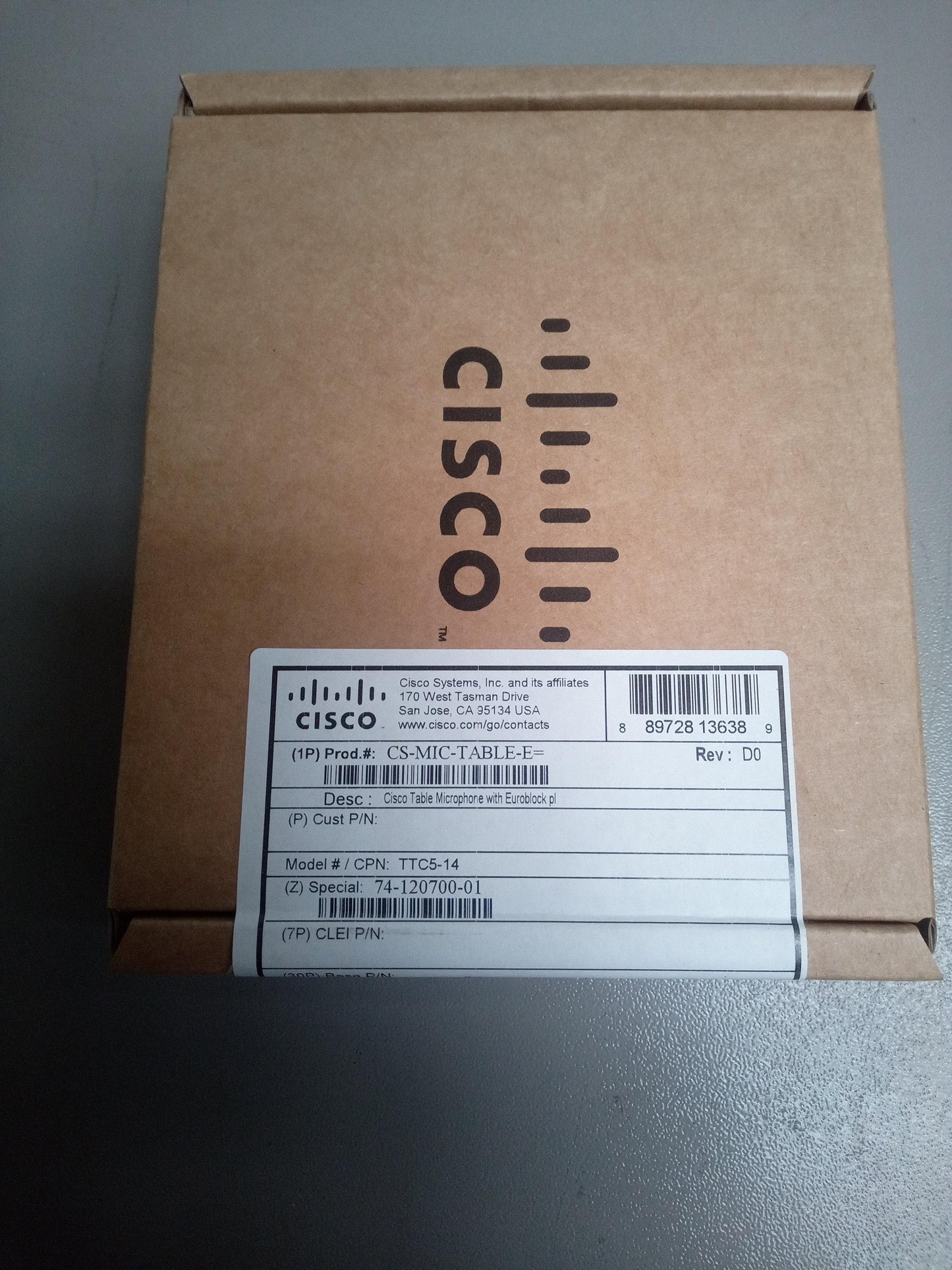 Cisco CS-MIC-TABLE-E Table Microphone with Euroblock Connector – New