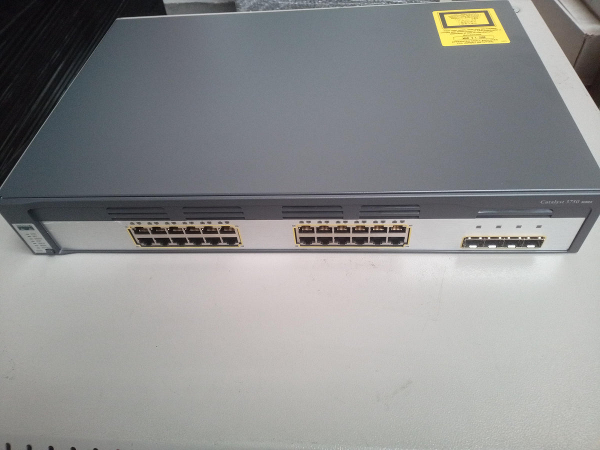 Cisco WS-C3750G-24TS-S 24-Port Gigabit Ethernet Switch – No Power Cable – New