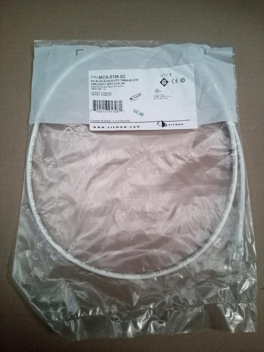 Siemon MC6-01M-02 1m Category 6 RJ45 UTP Patch Cable – New