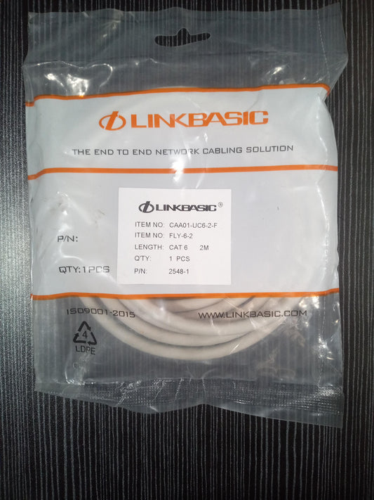 Linkbasic CAA01-UC6-2-F 2m CAT6 UTP Ethernet Patch Cable – New