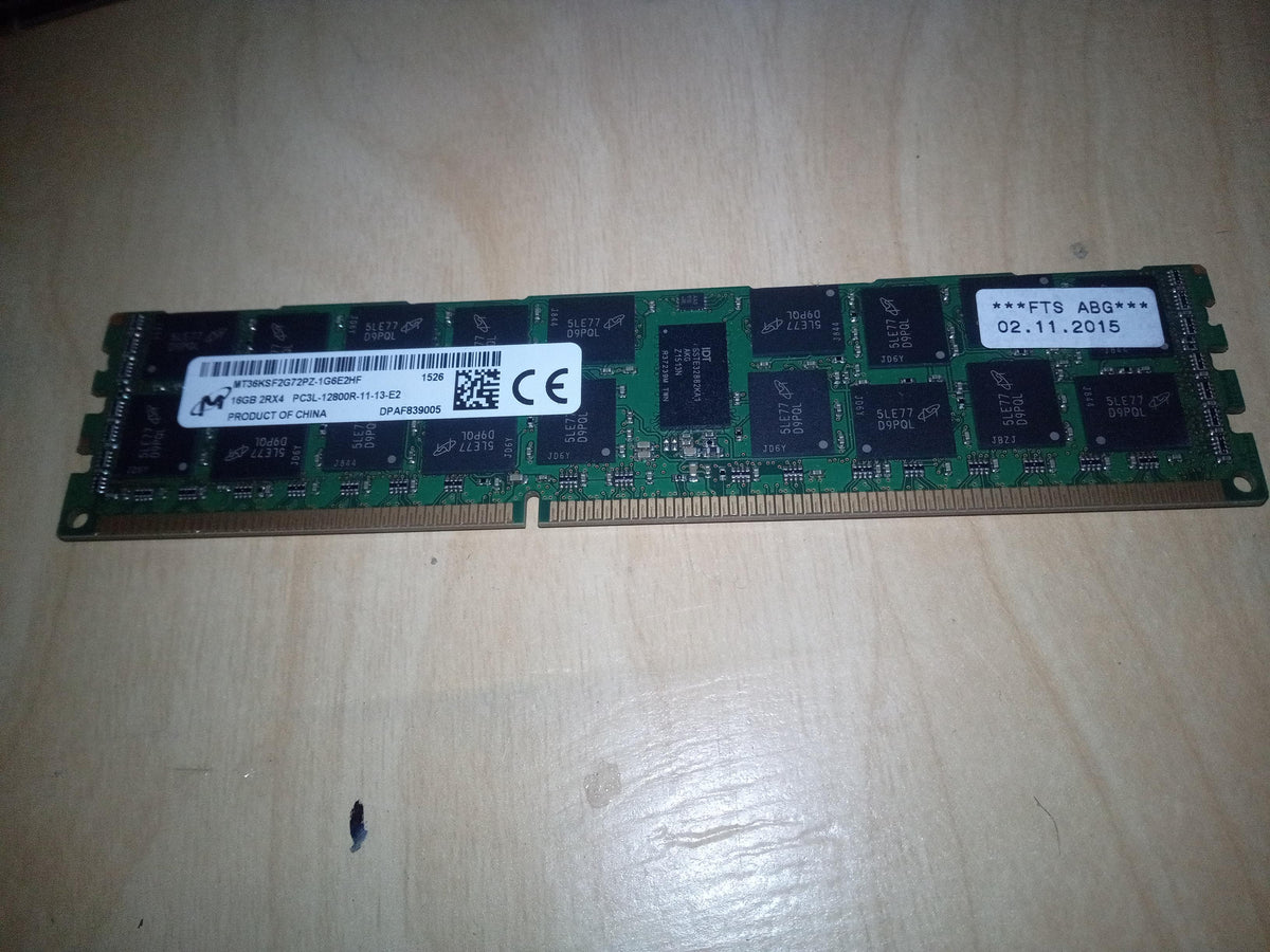 Micron 16GB 2Rx4 PC3L-12800R-11-13-E2 DDR3 ECC Registered Server RAM – Refurb