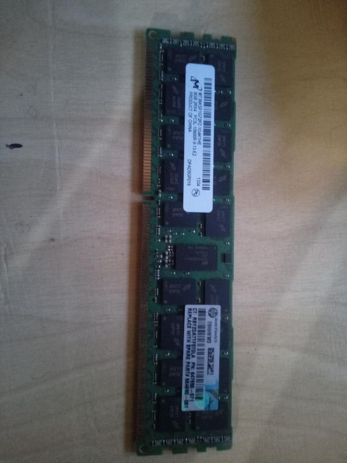 Micron 8GB 2Rx4 PC3L-10600R-9-13-E2 DDR3 ECC Registered Server RAM – Refurbished