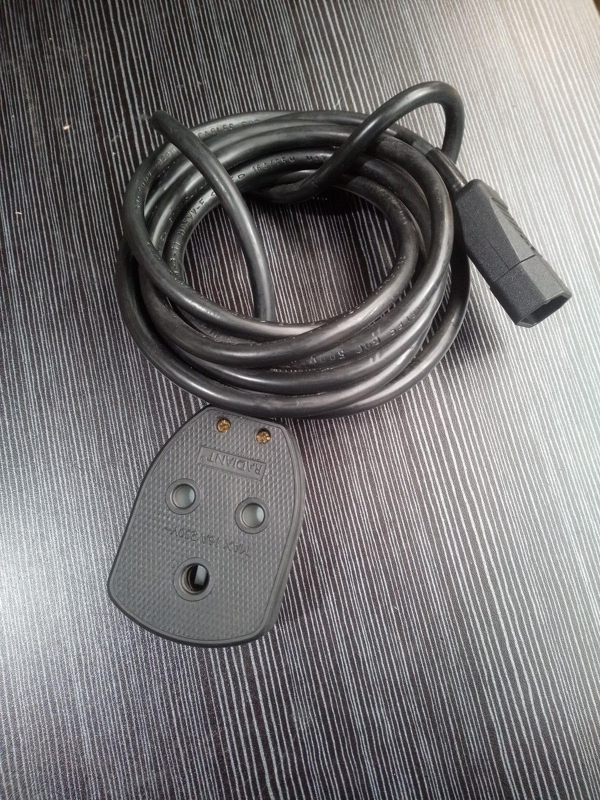 2-Way Plug with IEC Connector (Kettle Cord) for UPS – 1.8m Cord – Used
