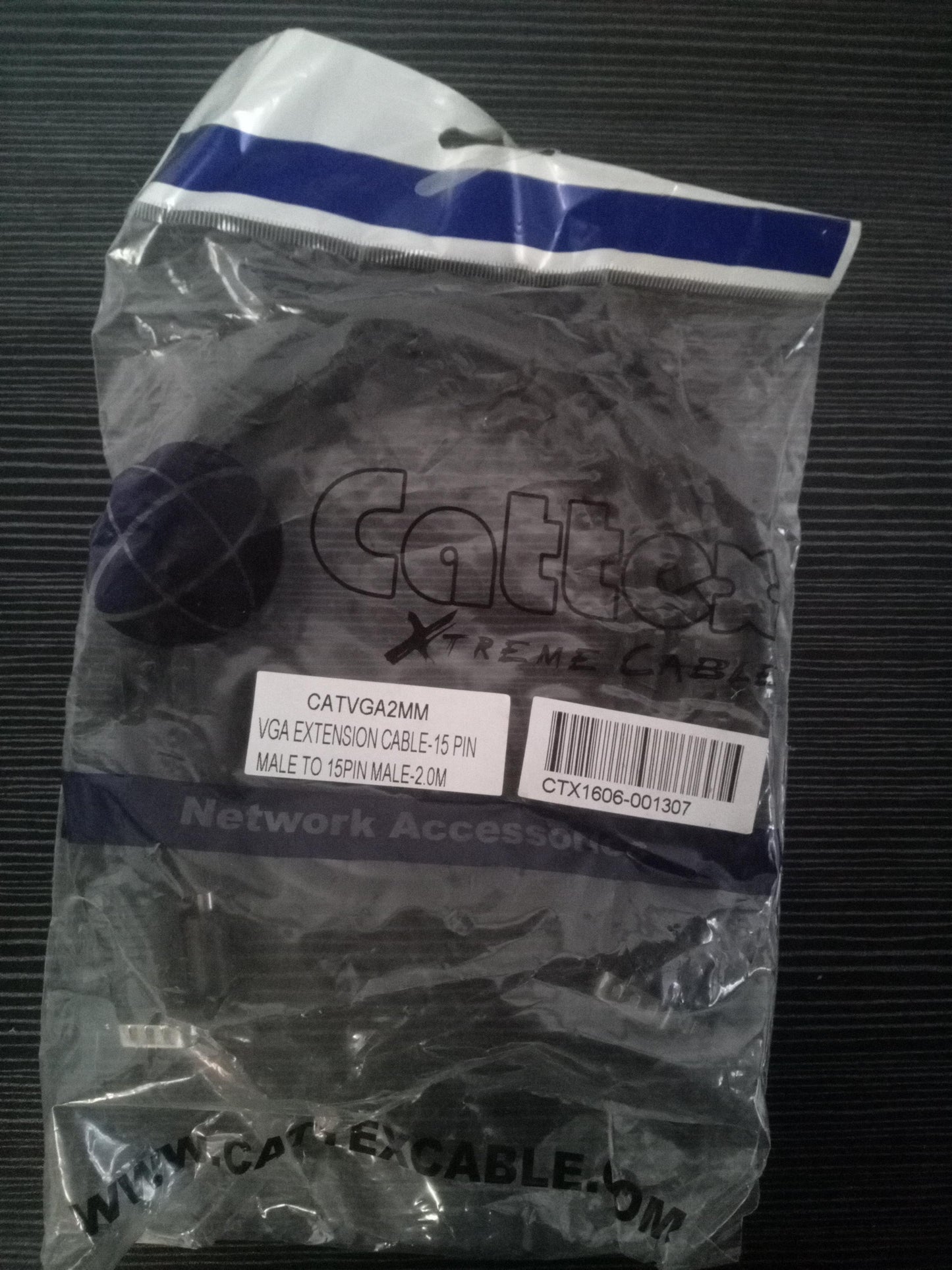 VGA Extension Cable 15 Pin Male to 15 Pin Male 2 Meter – New