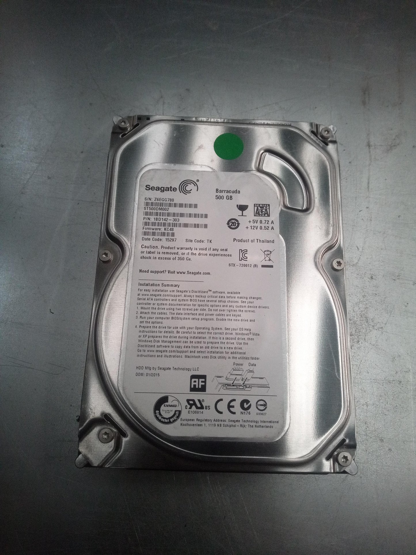 Seagate ST500DM002 500GB 3.5 Inch 7.2K RPM 6Gb/s SATA Hard Drive – Pre-Owned