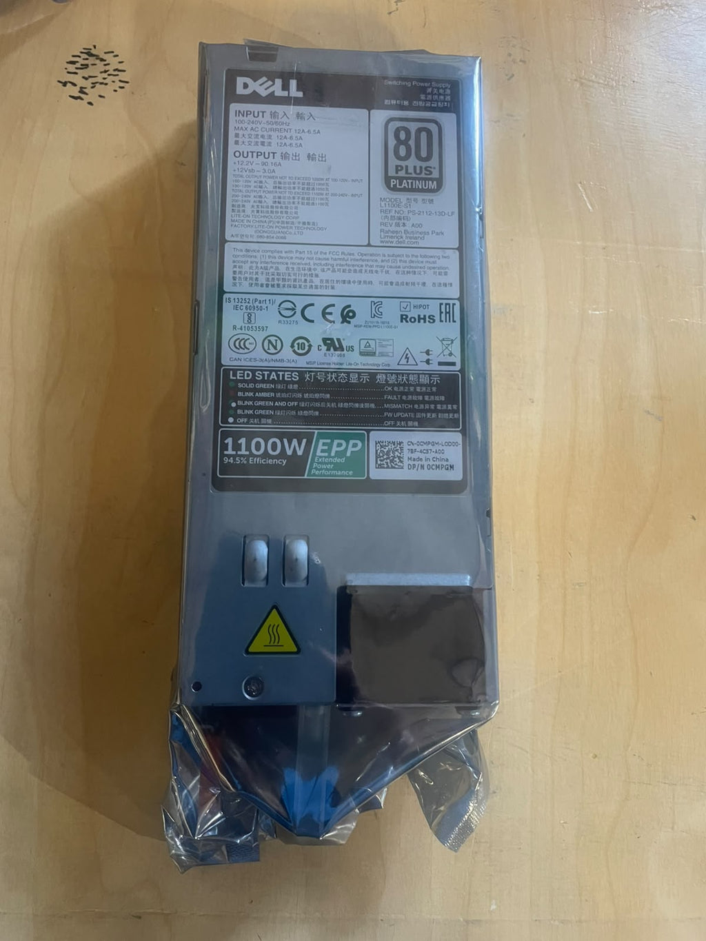 Dell L1100E-S1 1100W Server Power Supply for PowerEdge Servers – New
