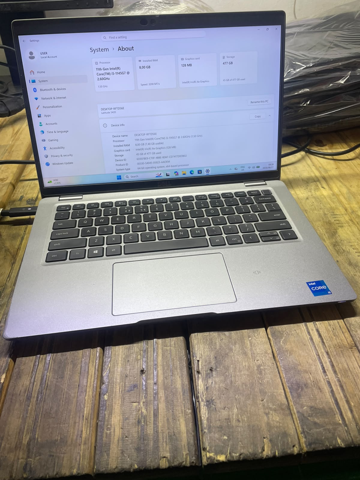 Dell Latitude 5420 14 Inch Touchscreen Laptop – i5 1145G7 – 8GB DDR4 – 512GB SSD – Win11Pro – Battery Health 54% – No Adapter – Used