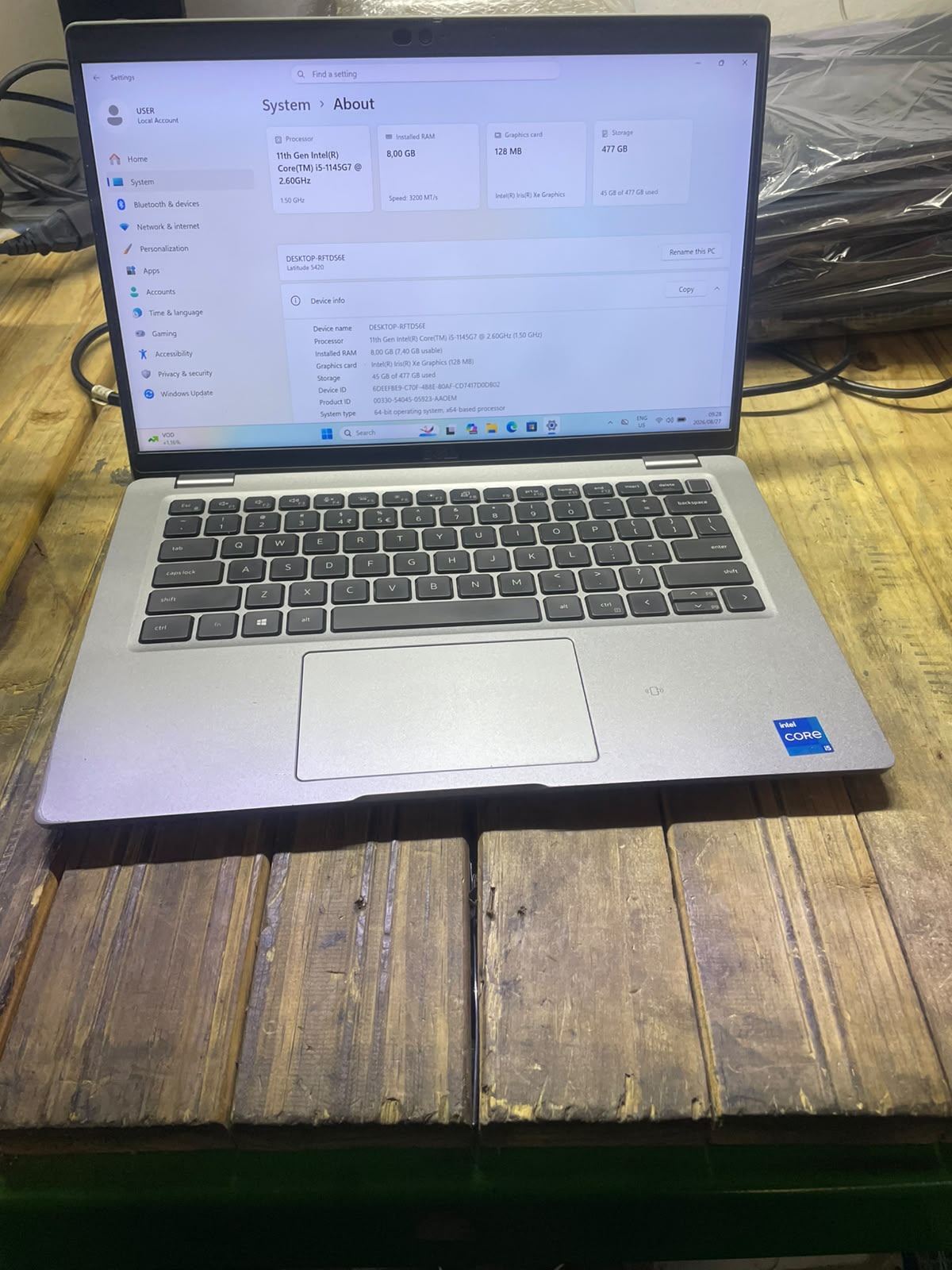 Dell Latitude 5420 14 Inch Touchscreen Laptop – i5 1145G7 – 8GB DDR4 – 512GB SSD – Win11Pro – Battery Health 54% – No Adapter – Used