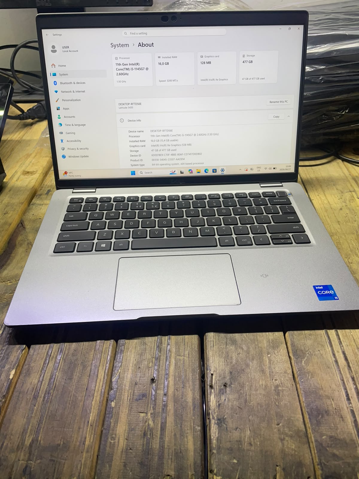 Dell Latitude 5420 14 Inch Touchscreen Laptop – i5 1145G7 – 16GB DDR4 – 512GB SSD – Win11Pro – Battery Health 74% – No Adapter – Used