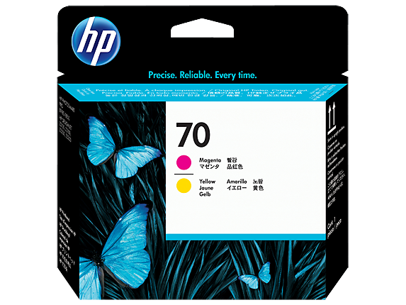 HP 70 C9406A Magenta & Yellow DesignJet Printhead – manufacturer stock photo
