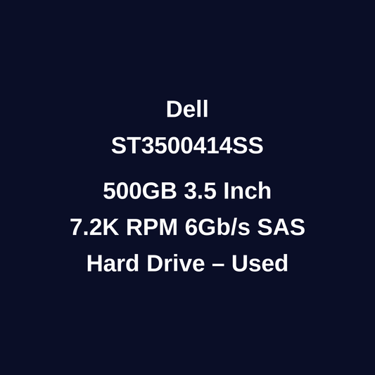 Dell ST3500414SS 500GB 3.5 Inch 7.2K RPM 6Gb/s SAS Hard Drive – Used